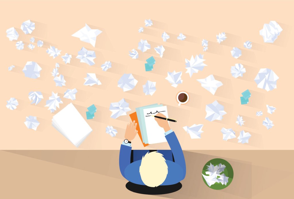 illustration of writer's block